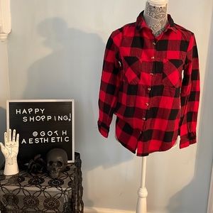 Basic Red and Black Flannel Shirt